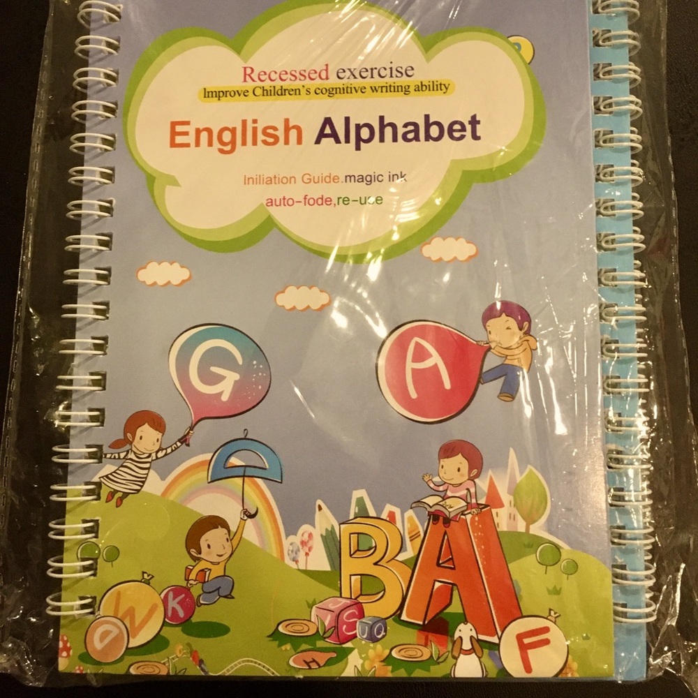 NWT, 4 Magic Practice copy book for kids , the English Alphabet. With magic pen.